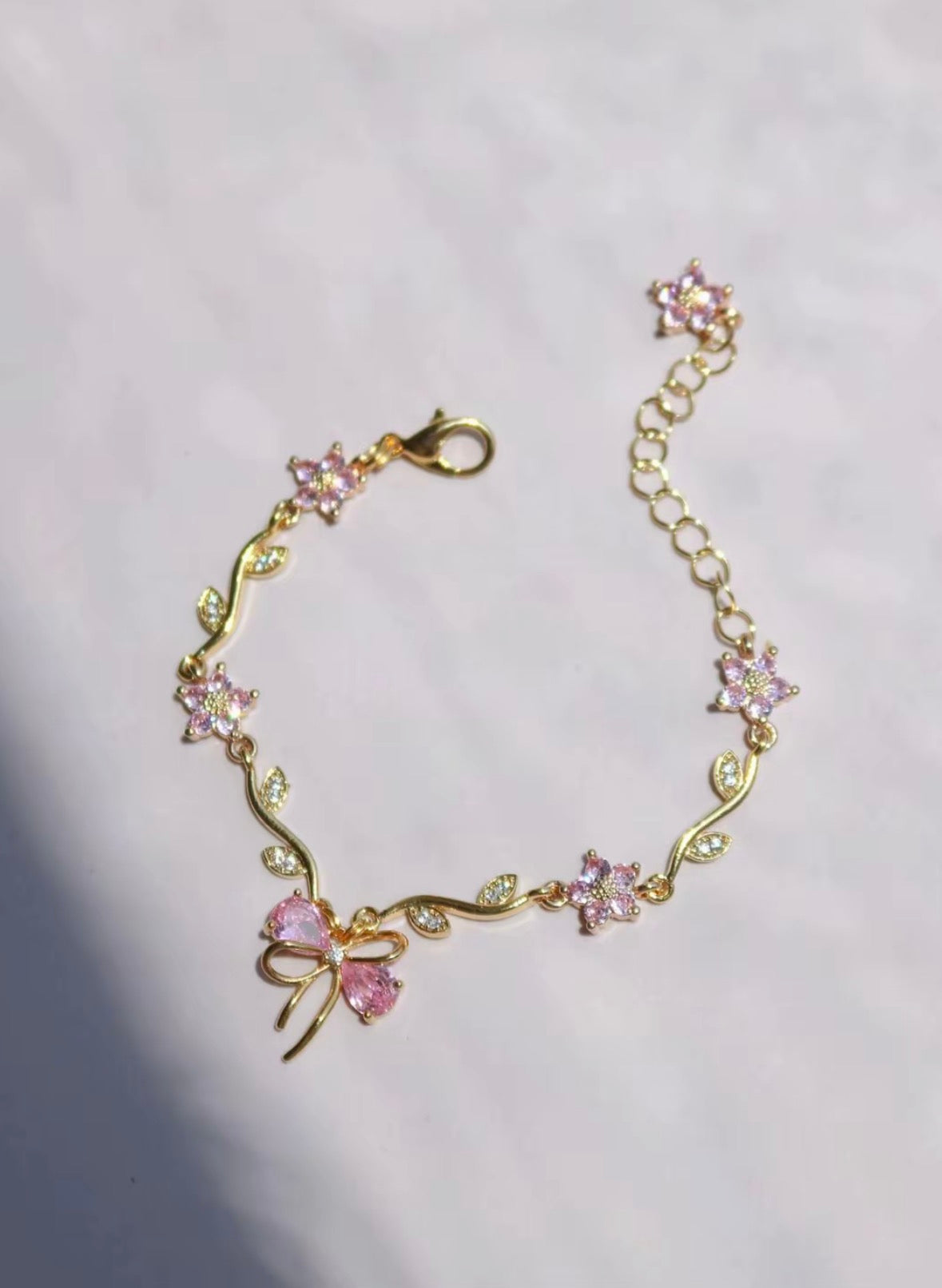 Bracelet Papillon & Fleurs Zircon 🦋✨