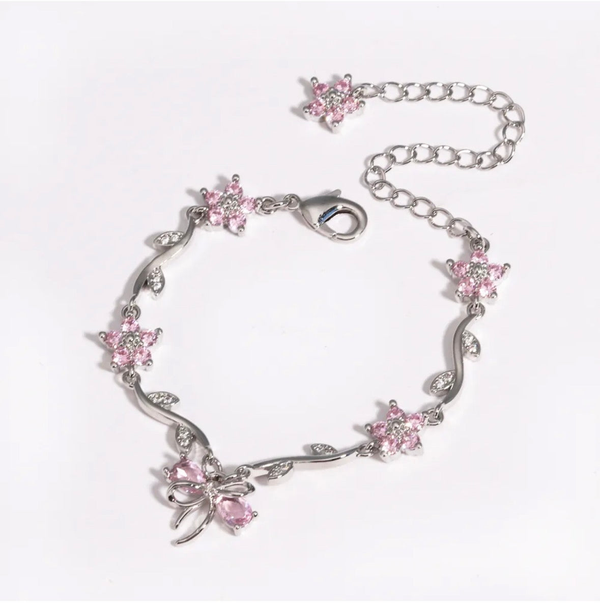 Bracelet Papillon & Fleurs Zircon 🦋✨