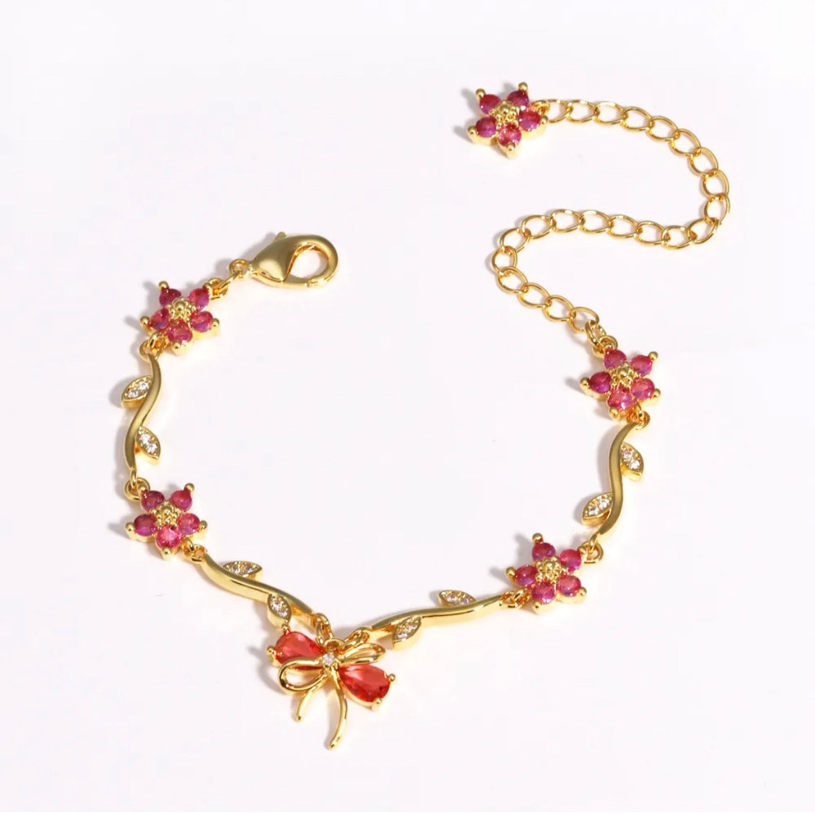 Bracelet Papillon & Fleurs Zircon 🦋✨